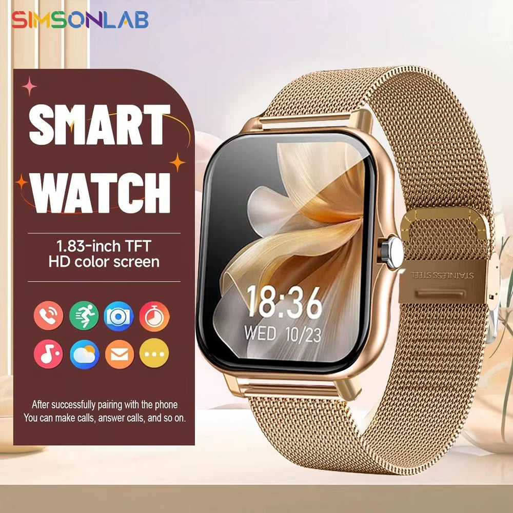 New Smartwatch BT Call Health&Sleep Monitoring 1.83''HD Screen Kids Smart Watch Waterproof Fashoin Sports Bracelet for Women Men