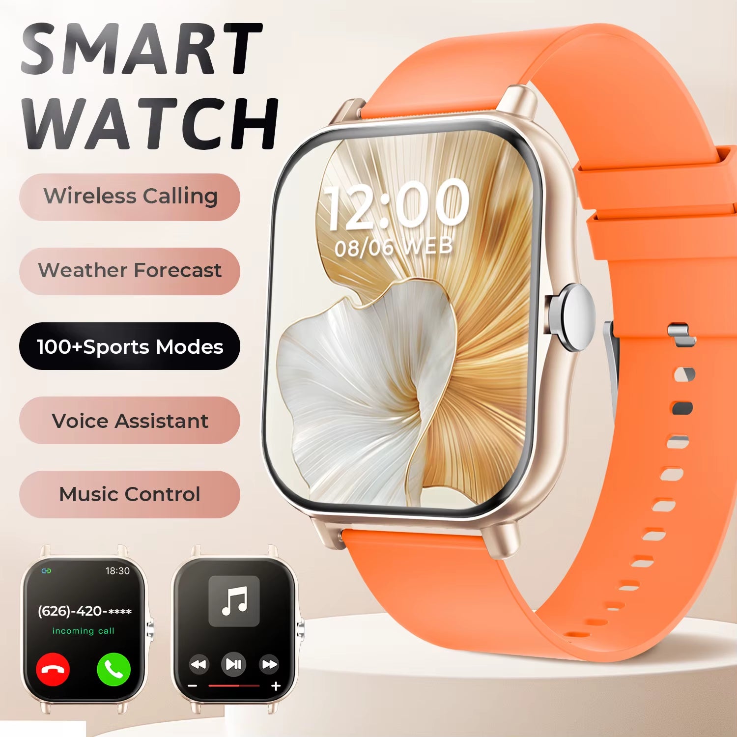 New Smartwatch BT Call Health&Sleep Monitoring 1.83''HD Screen Kids Smart Watch Waterproof Fashoin Sports Bracelet for Women Men