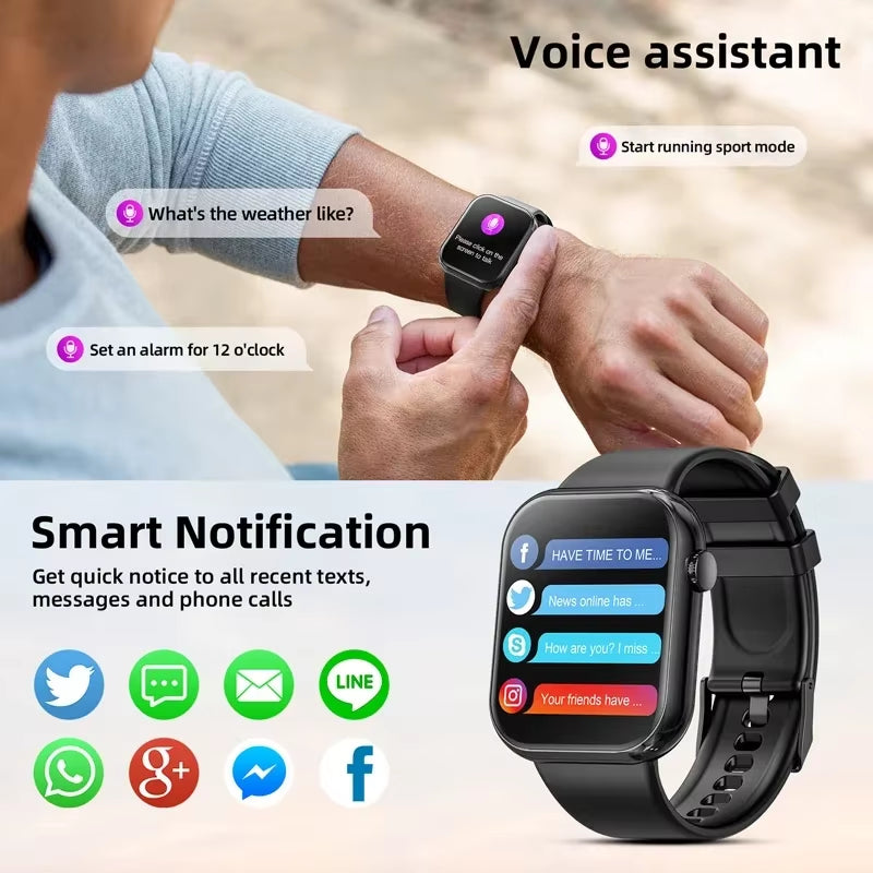 2025 Men'S Smartwatch Bluetooth Call Women'S 1.85 High-Definition Screen Sports Watch Suitable for Android