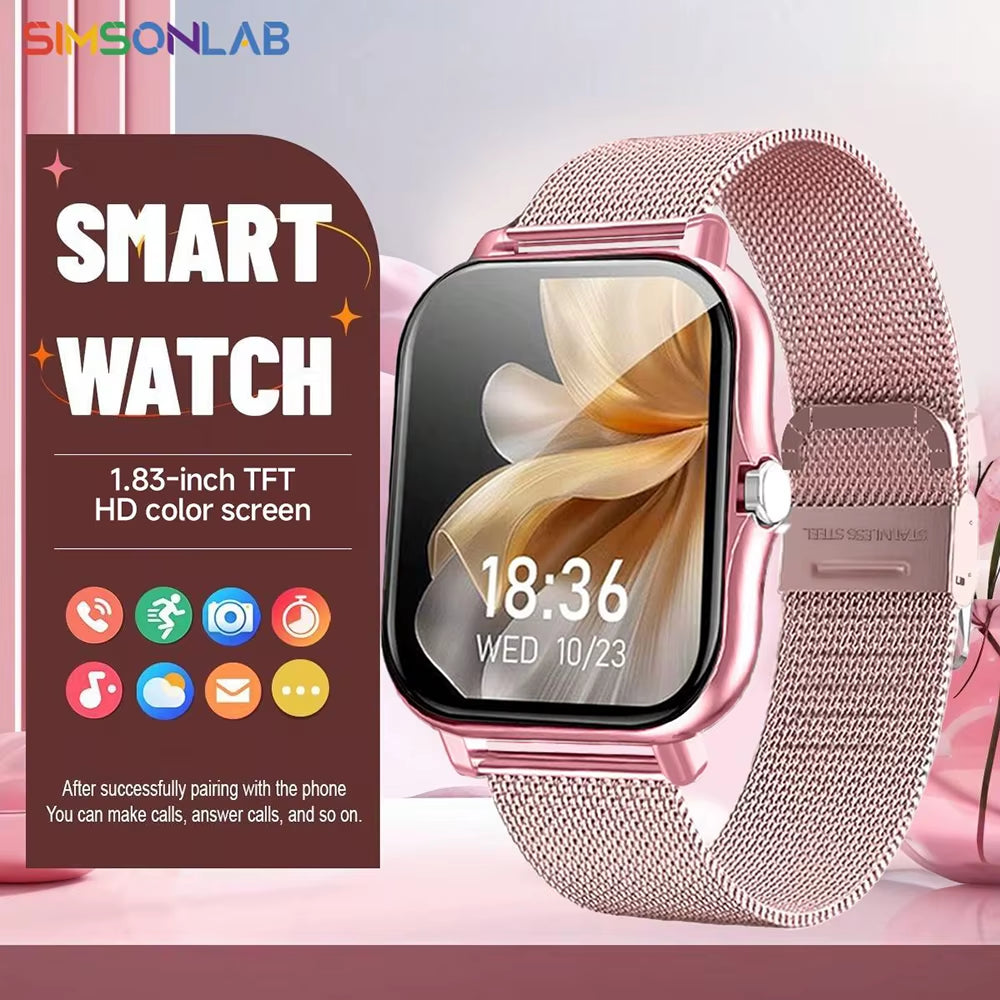 New Smartwatch BT Call Health&Sleep Monitoring 1.83''HD Screen Kids Smart Watch Waterproof Fashoin Sports Bracelet for Women Men