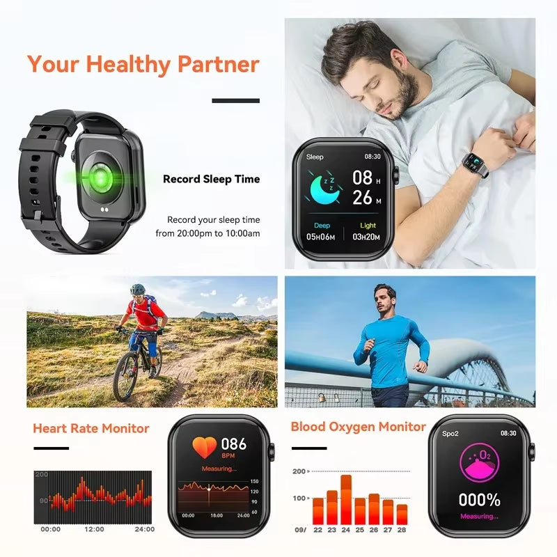 2025 Men'S Smartwatch Bluetooth Call Women'S 1.85 High-Definition Screen Sports Watch Suitable for Android