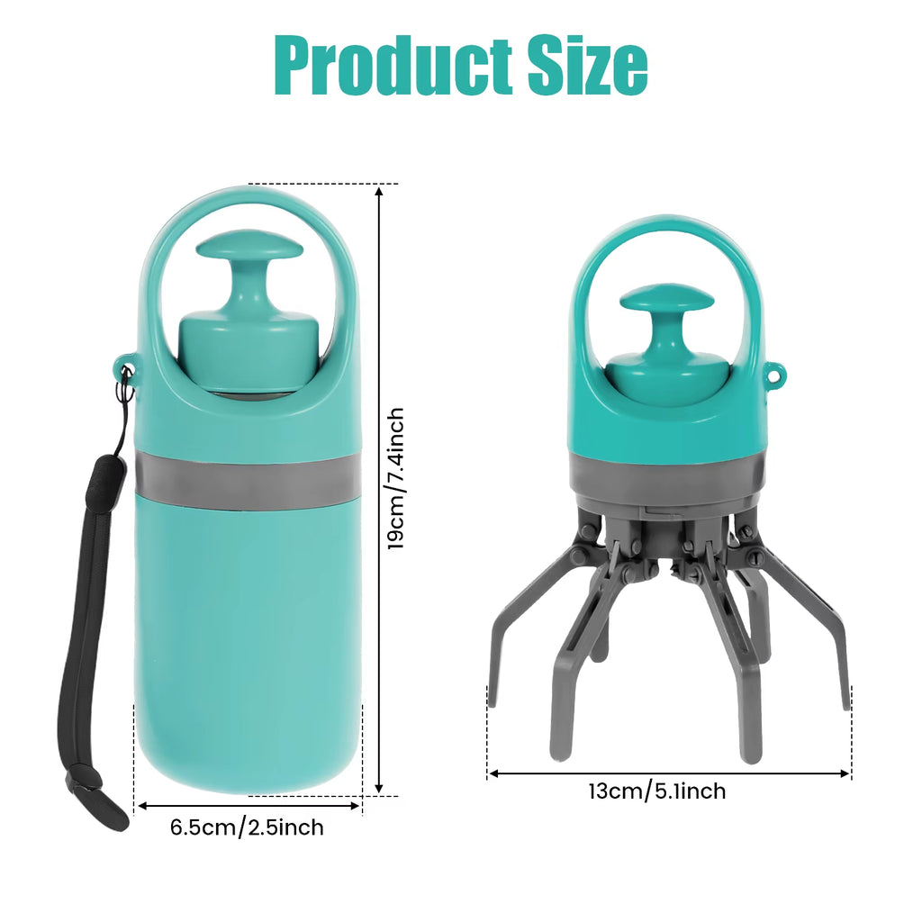 Portable Outdoor Pet Waste Bag with 6-Claw Poop Scooper for Dogs Cats Travel Camping Eco-Friendly Durable Design