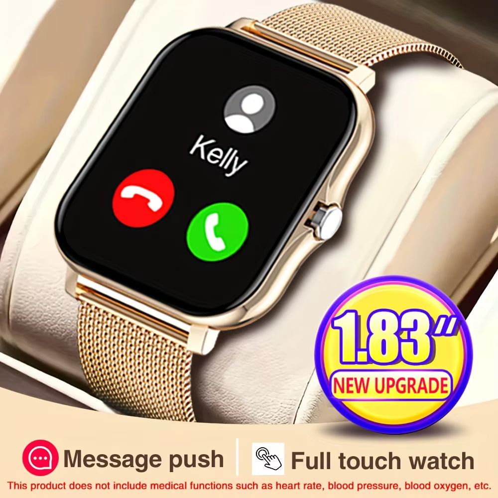 Exclusive 1PC Smart Watch Featuring Wireless Calling, Digital Display, Electronic Movement, Silicone and Stainless Steel Band