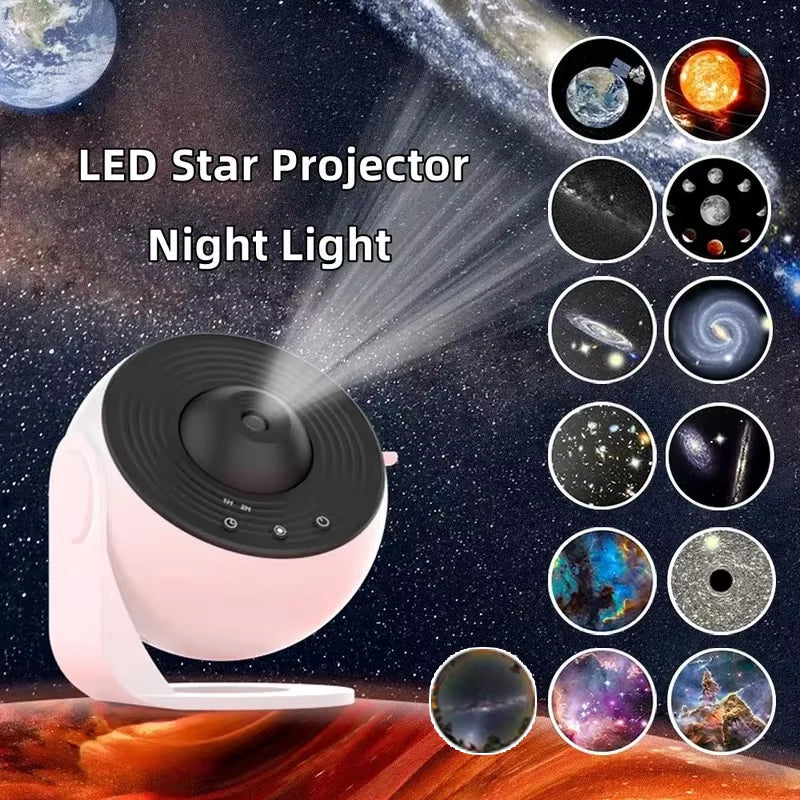 New Star Projector Galaxy Light 13 in 1 Planetarium 360° Rotating Aurora Night Light Lamp for Bedroom Starry Sky Kids Adult Gift