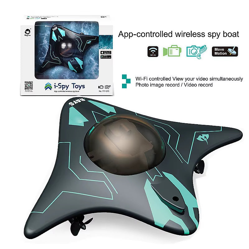 RC Boat Submarine with Camera Underwater 6CH Remote Control Wifi FPV Remote Control Boats Radio Control Toys for Boyts Kid Gifts