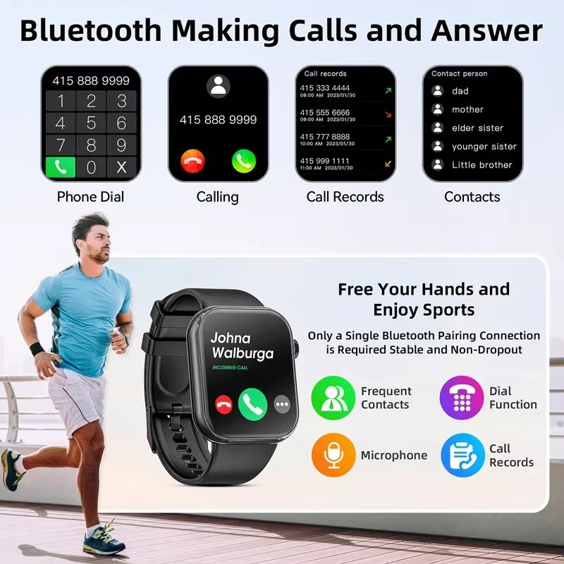 2025 Men'S Smartwatch Bluetooth Call Women'S 1.85 High-Definition Screen Sports Watch Suitable for Android