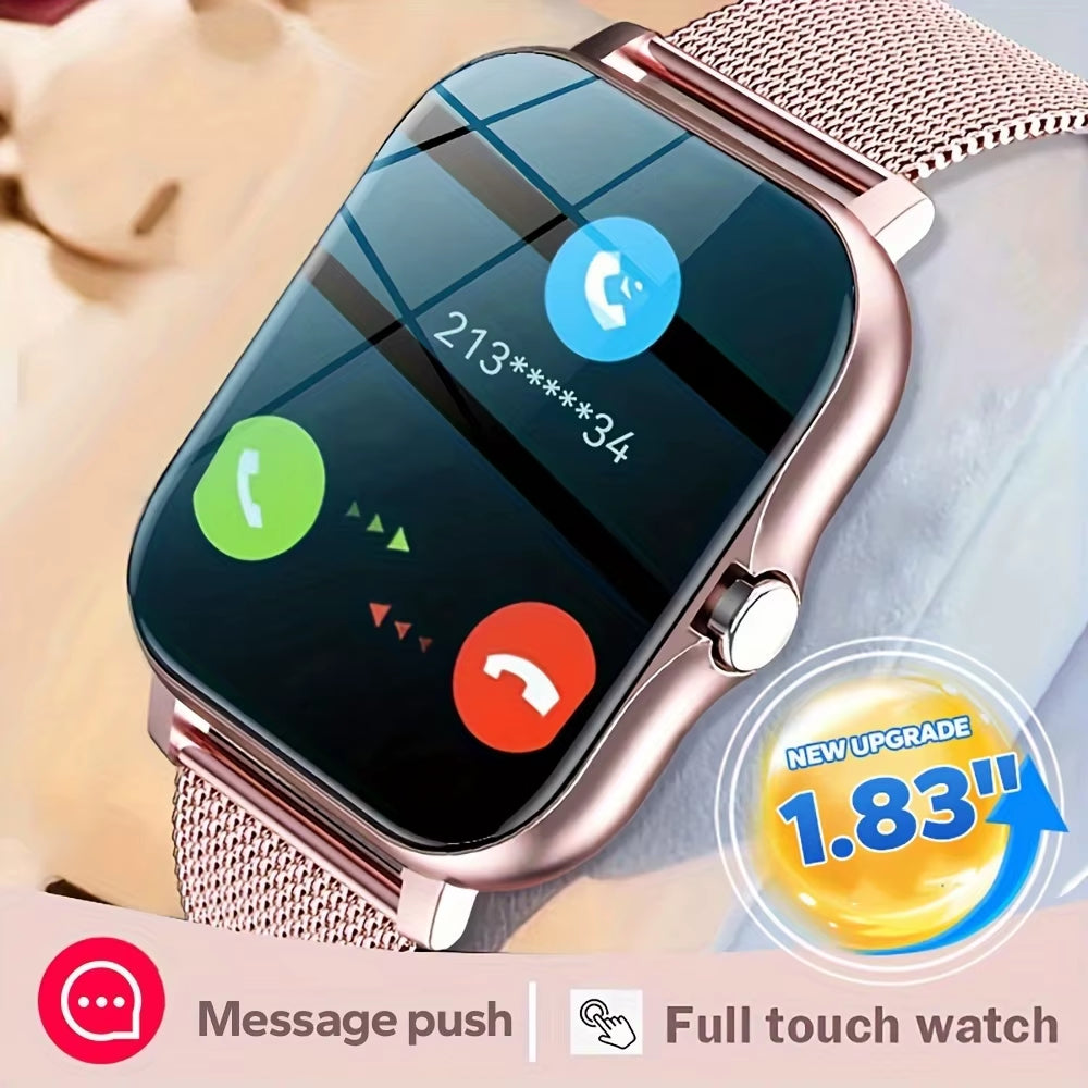 Exclusive 1PC Smart Watch Featuring Wireless Calling, Digital Display, Electronic Movement, Silicone and Stainless Steel Band