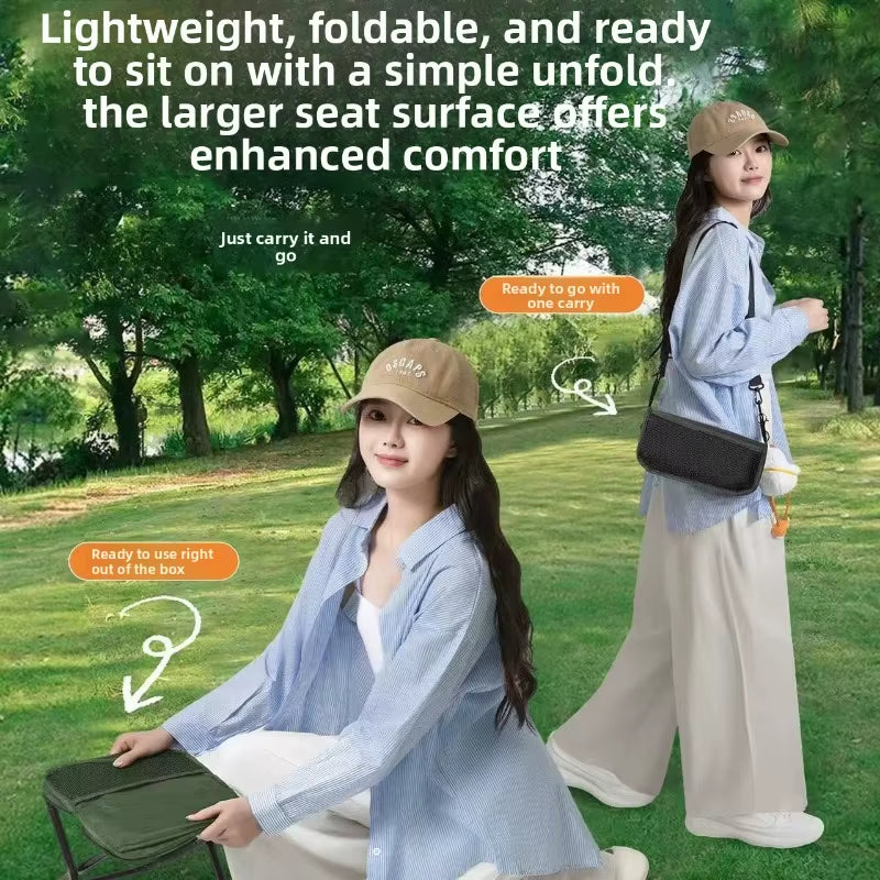 Outdoor Backpack Folding Stool Pencil Bag Stool Portable Simple Camping Equipment Satchel Stool Sports Folding Chair