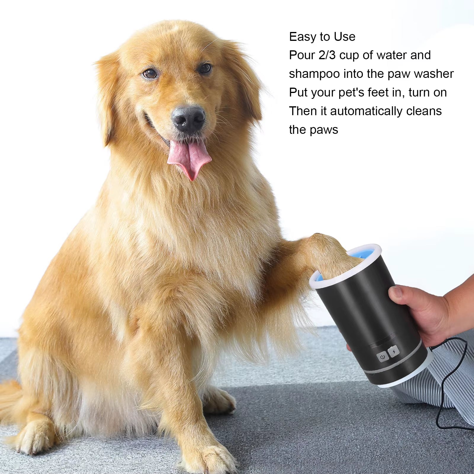 Pet Washer Automatic USB Rechargeable Soft Brushes Portable Dog Foot Cleaner for Small Medium Dogs Automatic Dog Washer