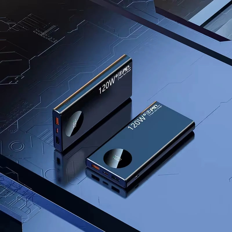 120W 50000Mah High Capacity Power Bank Fast Charging Powerbank Portable Battery Charger for Iphone Samsung Huawei 2024